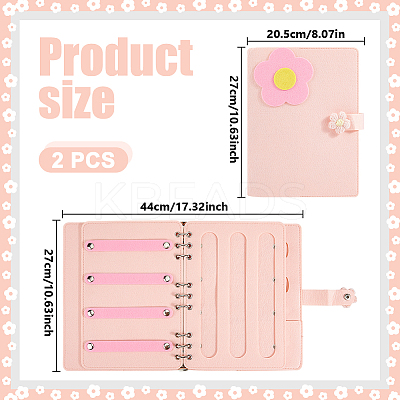 Felt Loose-leaf Hair Tie Storage Book FIND-WH0139-934-1