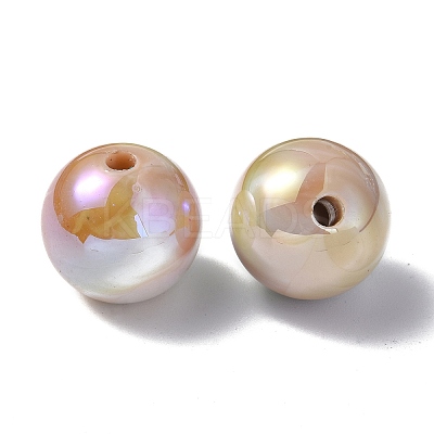 UV Plating Rainbow Iridescent Acrylic Beads PACR-E001-03A-1