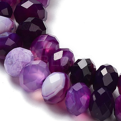 Natural Banded Agate/Striped Agate Beads Strands G-E605-A02-01D-1