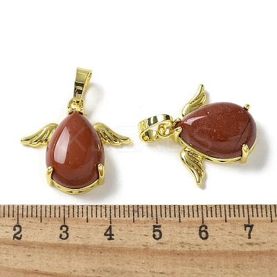 Natural Red Jasper Pendants KK-F888-01G-20-1