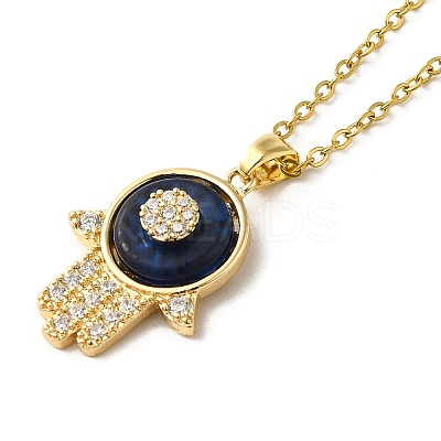 Brass Rhinestone and Glass Pendant Necklaes NJEW-M210-05G-1