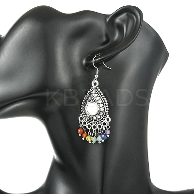 Gemstone Tassel Chandelier Earrings EJEW-JE07176-02-1