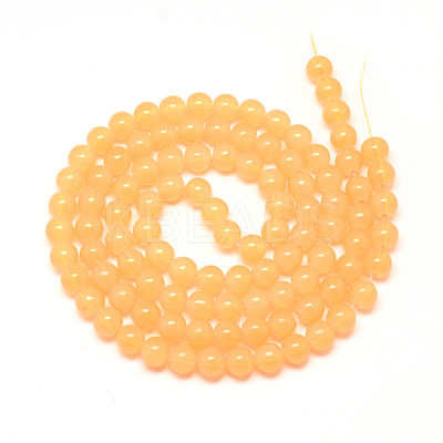 Baking Paint Glass Beads Strands X-DGLA-Q023-6mm-DB47-1