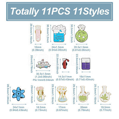 11pcs 11 style Chemistry Enamel Pins JEWB-KS0001-11-1