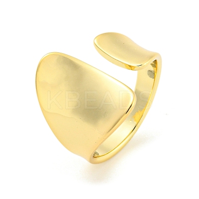 Brass Open Cuff Ring for Women AJEW-U003-07G-1