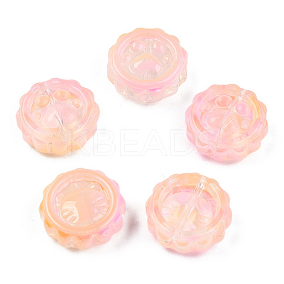 Transparent Spray Painted Glass Beads GLAA-N035-037-G03-1
