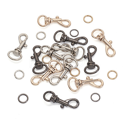 15Pcs 6 Colors Alloy Swivel Snap Hook Clasps FIND-TA0003-79-1