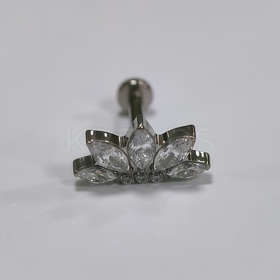 Flower Titanium Alloy Pave Cubic Zirconia Internally Threaded Labrets FS-WG35145-01-1