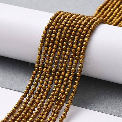Electroplate Glass Beads Strands GLAA-H021-01A-FP04-1