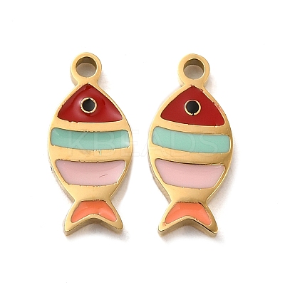 Ion Plating(IP) 304 Stainless Steel Enamel Charms LS-STAS-D018-04G-1