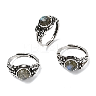 Natural Gemstone Finger Rings RJEW-A084-05AS-1