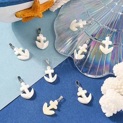 Natural Trochid Shell/Trochus Shell Pendants BSHE-CJC0002-12-1