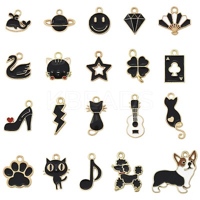 40Pcs 20 Styles Alloy Enamel Charms ENAM-FS0003-38B-1