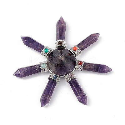 Chakra Natural Amethyst Energy Tower Pyramid G-L524-08P-01-1