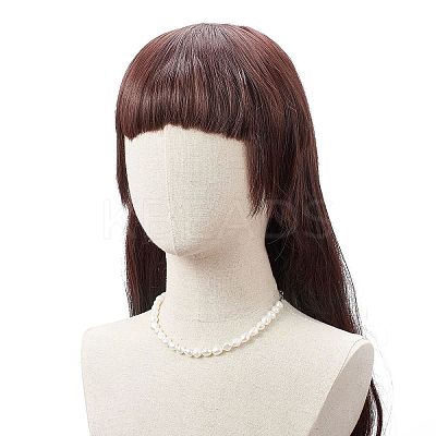 Natural Baroque Pearl Beaded Necklace with 304 Stainless Steel Paperclip Chains for Women NJEW-JN04108-1