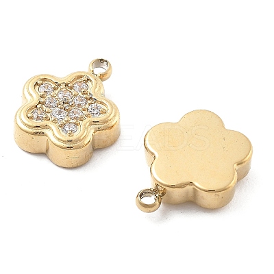 304 Stainless Steel Micro Pave Cubic Zirconia Charms STAS-Z121-46G-1