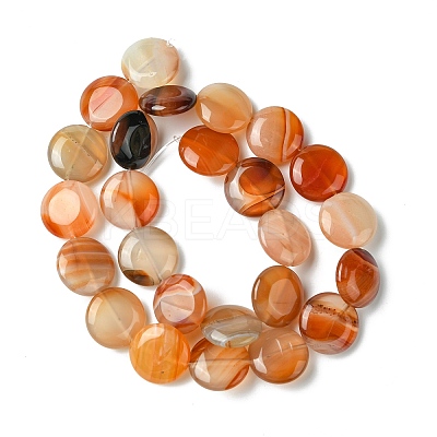 Flat Round Gemstone Natural Red Agate Stone Beads Strands X-G-S110-03-1
