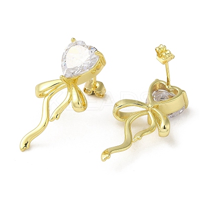Brass Stud Earrings EJEW-D109-04G-1