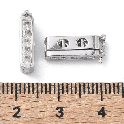 925 Sterling Silver Cubic Zirconia Twister Clasps STER-WH0007-28C-P-1