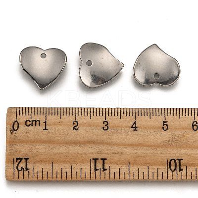 Tarnish Resistant 304 Stainless Steel Heart Charms X-STAS-M004-02-1