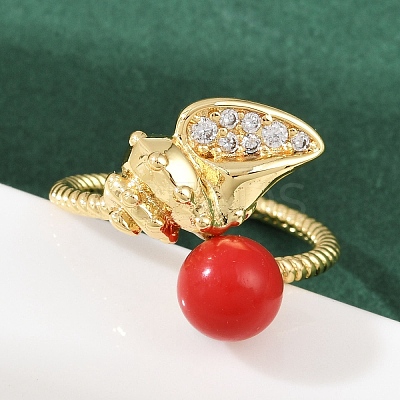Brass Micro Pave Cubic Zirconia Cuff Rings RJEW-C139-08G-1