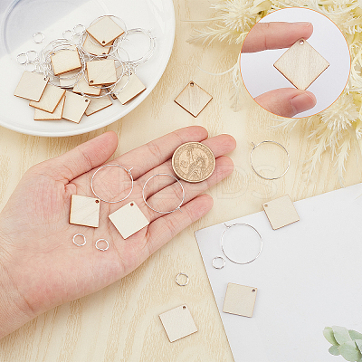 DIY Rhombus Wine Glass Charm Tags Making Kit DIY-SC0018-63-1