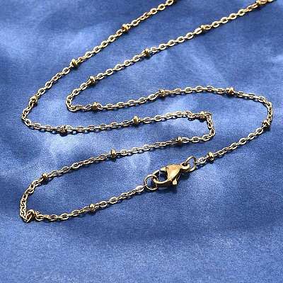 304 Stainless Steel Cable Chain Necklaces LS-NJEW-P147-06G-1