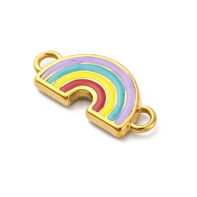 304 Stainless Steel Enamel Rainbow Connector Charms STAS-B085-32G-1