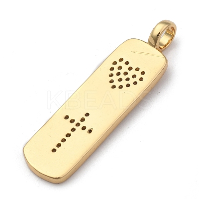Brass Micro Pave Clear Cubic Zirconia Pendants LS-ZIRC-A013-23G-1