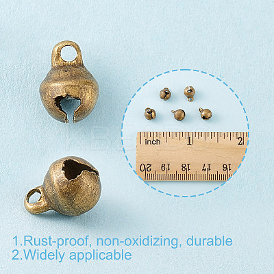 300Pcs Brass Bell Pendants KK-HY0003-77-1