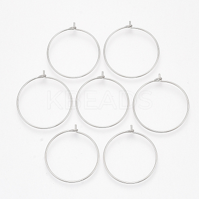 304 Stainless Steel Hoop Earring Findings STAS-T047-17-1