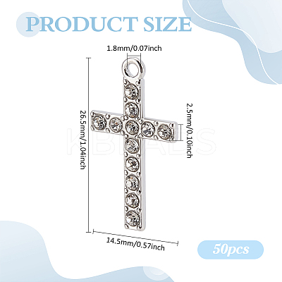 50Pcs Alloy Rhinestone Pendants FIND-ME0002-13P-1
