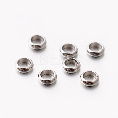 Rondelle 201 Stainless Steel Spacer Beads STAS-E082-06-1