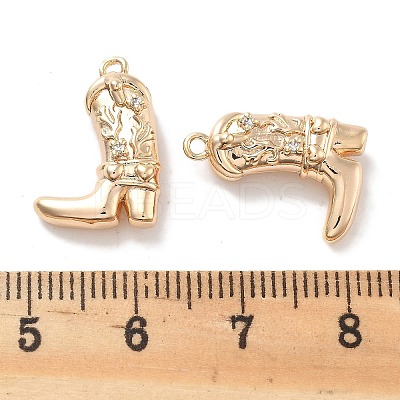 Brass Micro Pave Clear Cubic Zirconia Pendants KK-M102-25G-1