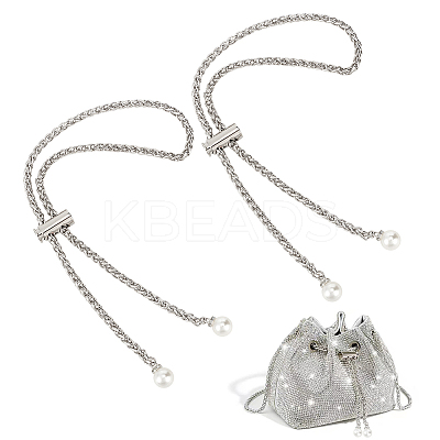 2Pcs Alloy Bucket Bag Drawstring Chains DIY-WR0003-08P-1