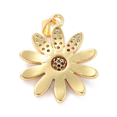 Real 18K Gold Plated Brass Micro Pave Cubic Zirconia Pendants ZIRC-L100-087G-01-1