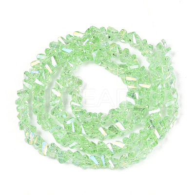 Electroplate Transparent Glass Beads Strands GLAA-N021-4mm-06-1