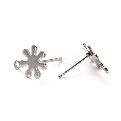 Non-Tarnish 201 Stainless Steel Stud Earrings Findings STAS-C044-04P-1