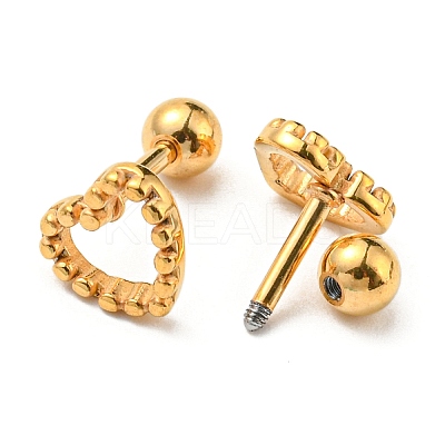 Ion Plating(IP) 304 Stainless Steel Stud Earrings EJEW-Z034-09G-1
