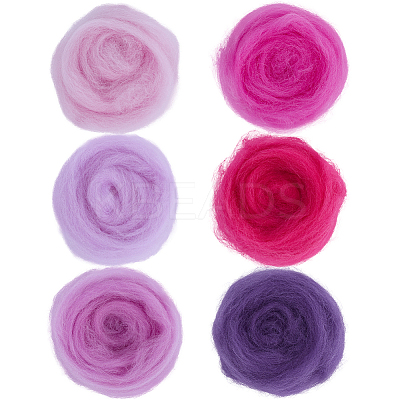 18Pcs 6 Colors DIY Wool Roving DIY-SP0005-80A-1