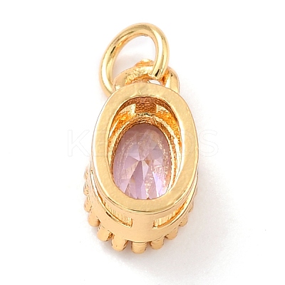 Real 18K Gold Plated Brass Inlaid Cubic Zirconia Charms ZIRC-L100-079G-07-1