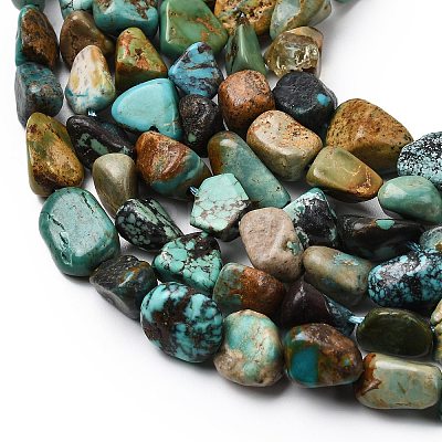 Natural HuBei Turquoise Beads Strands G-B161-B09-1