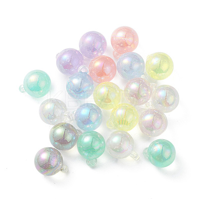 Luminous UV Plating Transparent Rainbow Iridescent Acrylic Pendants LACR-K001-03-1