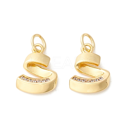 Rack Plating Eco-friendly Brass Micro Pave Clear Cubic Zirconia Charms KK-D072-01G-S-NR-1