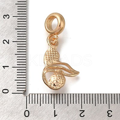 Rack Plating Alloy Crystal Rhinestone European Dangle Charms PALLOY-P307-16G-1