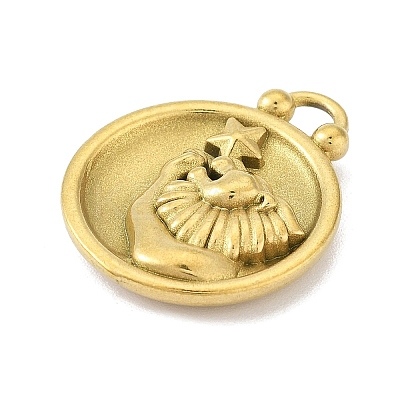 Real 18K Gold Plated Tone 304 Stainless Steel Pendants STAS-K291-01G-04-1