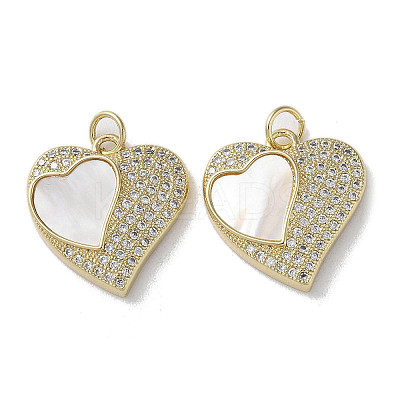 Brass Micro Pave Cubic Zirconia Pendants KK-G485-34G-G-1