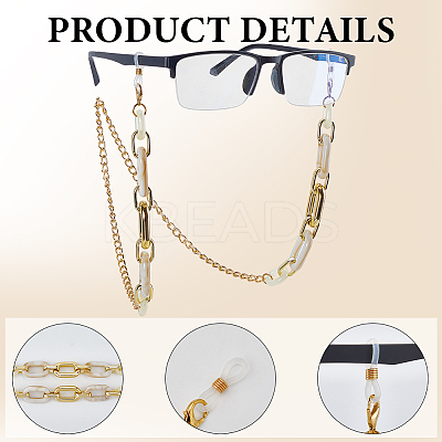 1Pc Acrylic with Alloy Oval Link Chains Neck Strap for Eyeglasses AJEW-CN0003-60A-1