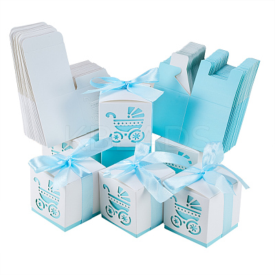 Hollow Stroller BB Car Carriage Candy Box wedding party gifts with Ribbons CON-BC0004-97D-1