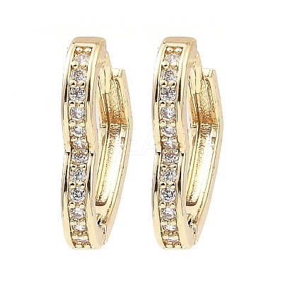 Brass Micro Pave Cubic Zirconia Hoop Earring EJEW-D078-23KCG-1